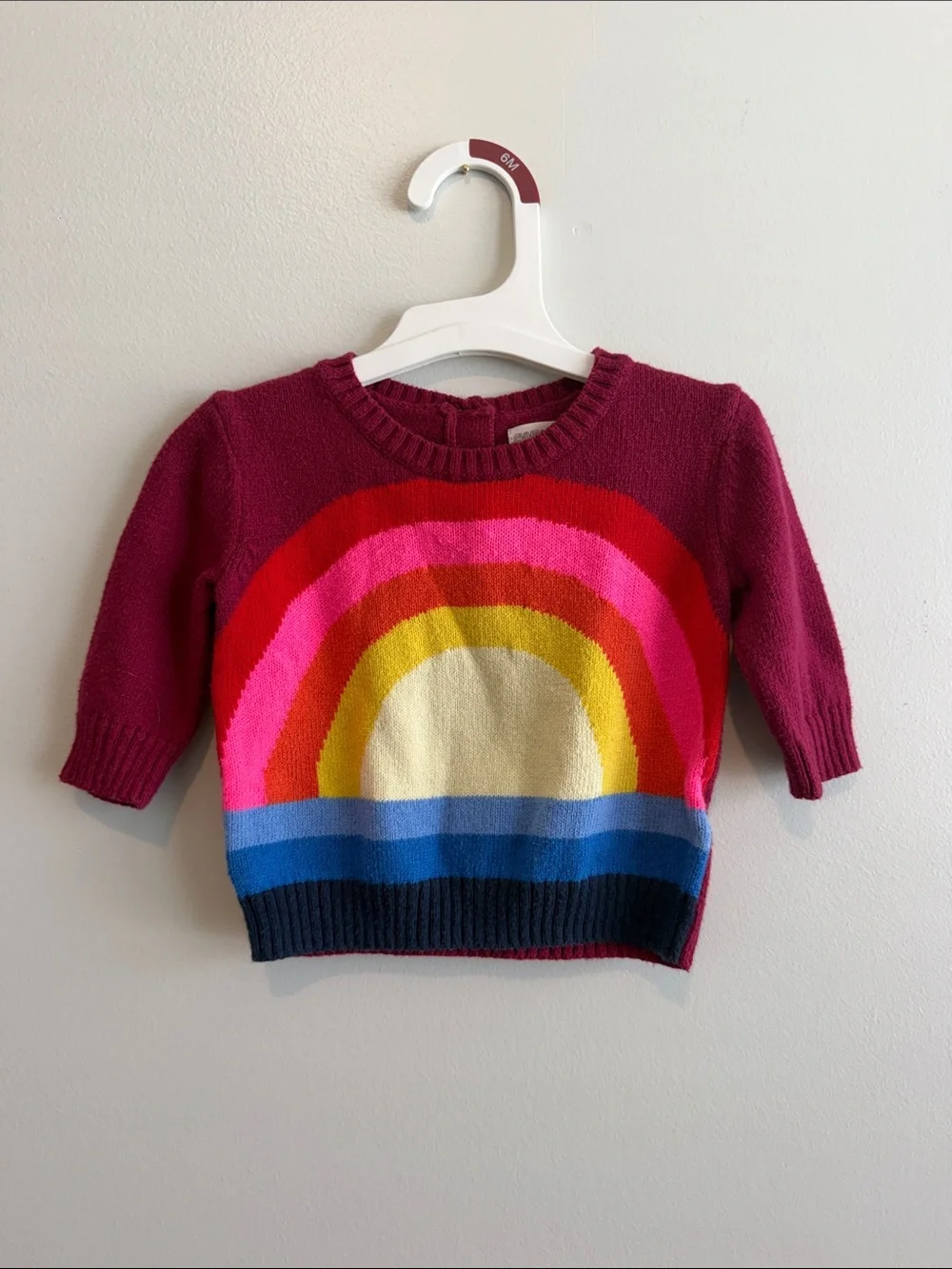 Gymboree Magenta Rainbow Knit Sweater